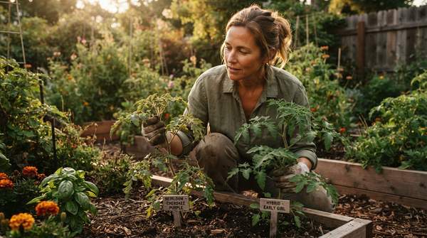 Editorial illustration for Heirloom or Hybrid? How to Decide What Belongs in Your Home Garden