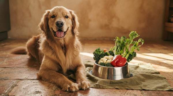 Editorial illustration for Three Homemade Dog Food Toppers for Brain, Gut, and Everyday Nutrition