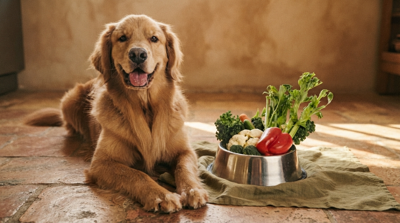 Editorial illustration for Three Homemade Dog Food Toppers for Brain, Gut, and Everyday Nutrition